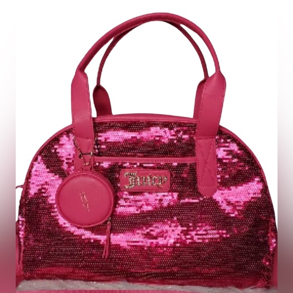 Juicy Couture Los Angeles Handbags - Juicy Couture Los Angeles NWT Pink Sequined Queen of Everything Messenger Bag